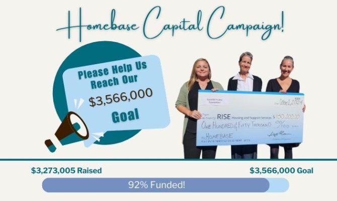 We are so close to meeting our funding goal for Homebase Therapeutic Community Center! Please donate to the Homebase Capital Campaign today!