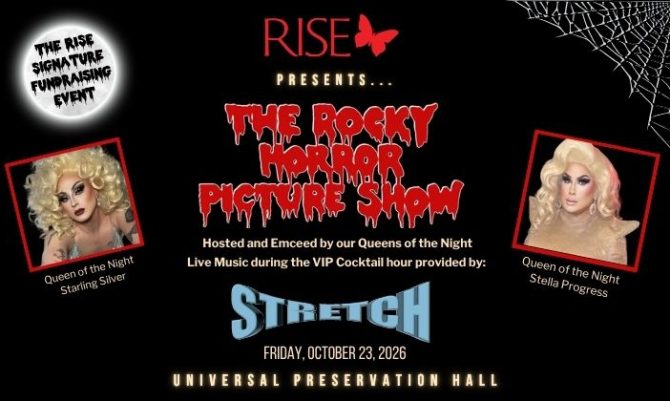 Tickets for the RISE Presents the Rocky Horror Picture Show will be on sale soon! Join in the Nocturnal Fun by becoming a Rocky Sponsor or Honorary Committee Member today!